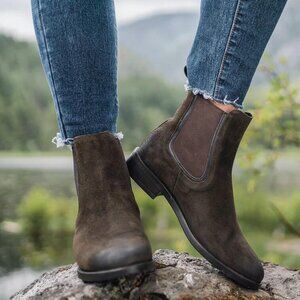 Thursday Chelsea Boot: The Duchess in Dark Olive Green Suede